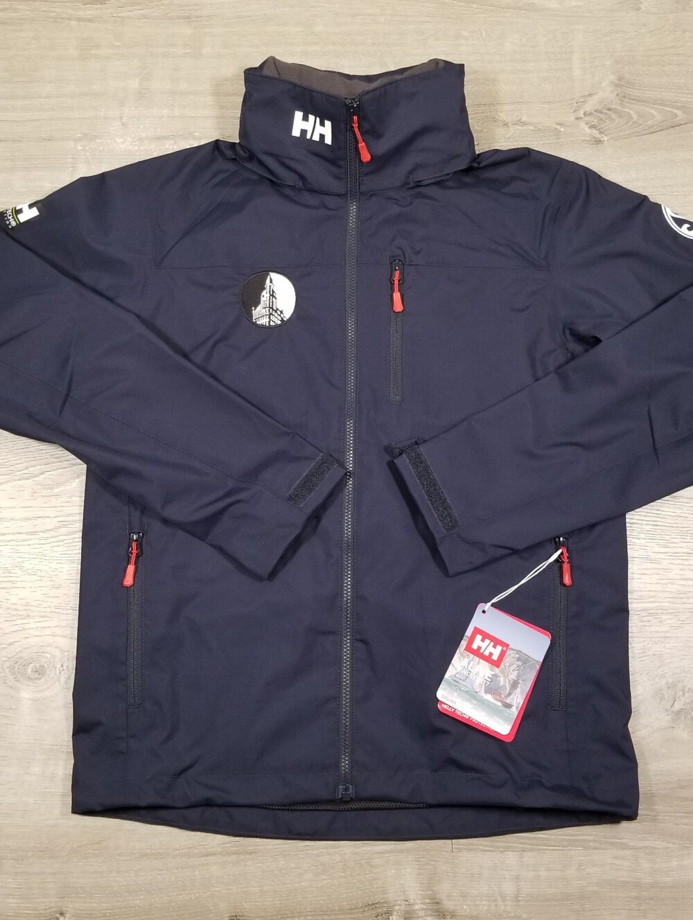 HELLY HANSEN CREW HOODED MIDLAYER SAILING 2.0 JACKET NAVY BLUE MEN'S SMALL NWT